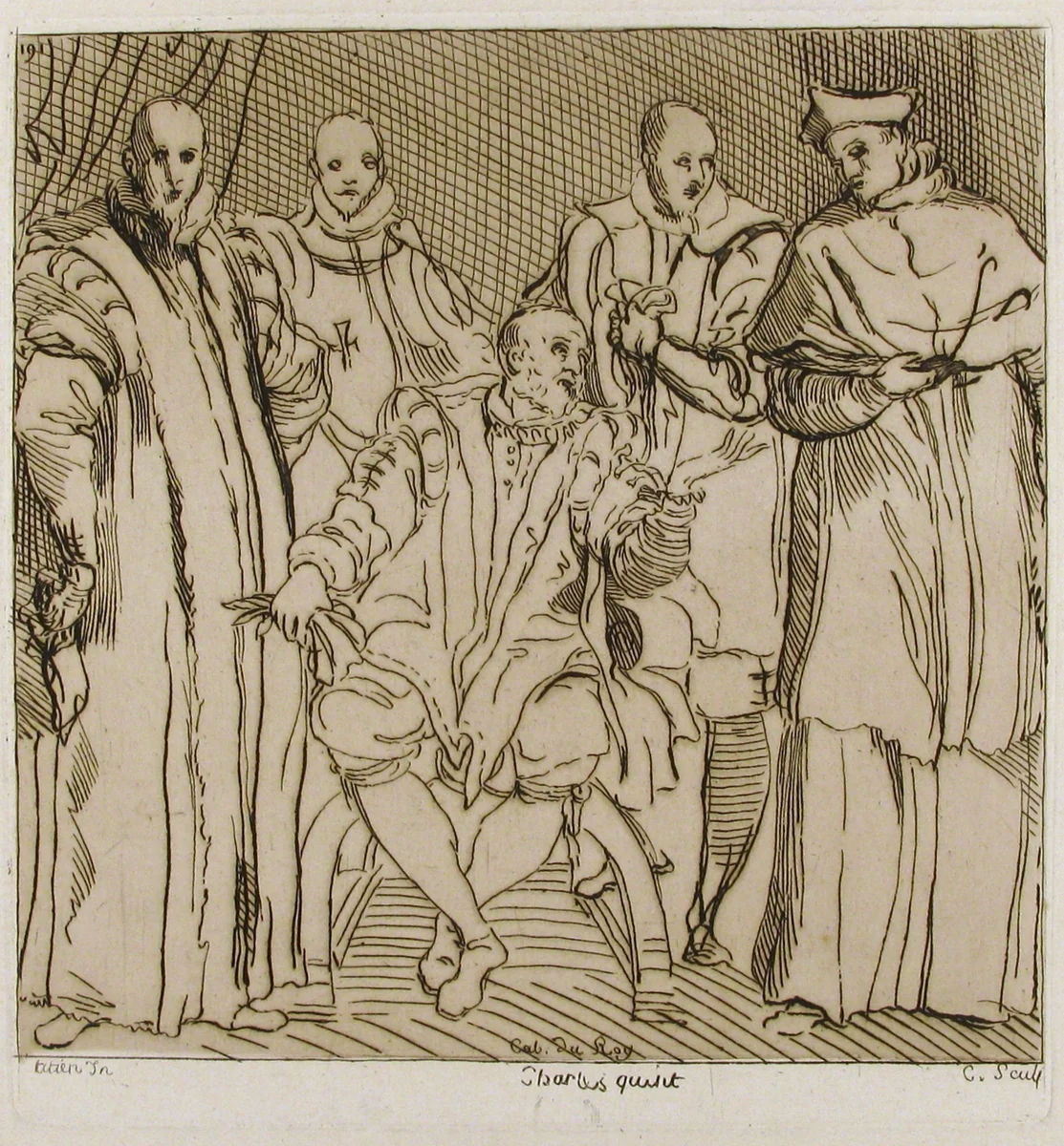 Charles V after Titian by Anne Claude Philippe de Tubières, print, 1480-1924