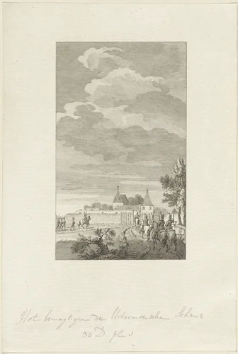 Inname van de Uitermeersche schans, 1787 by Reinier Vinkeles, print, 1793