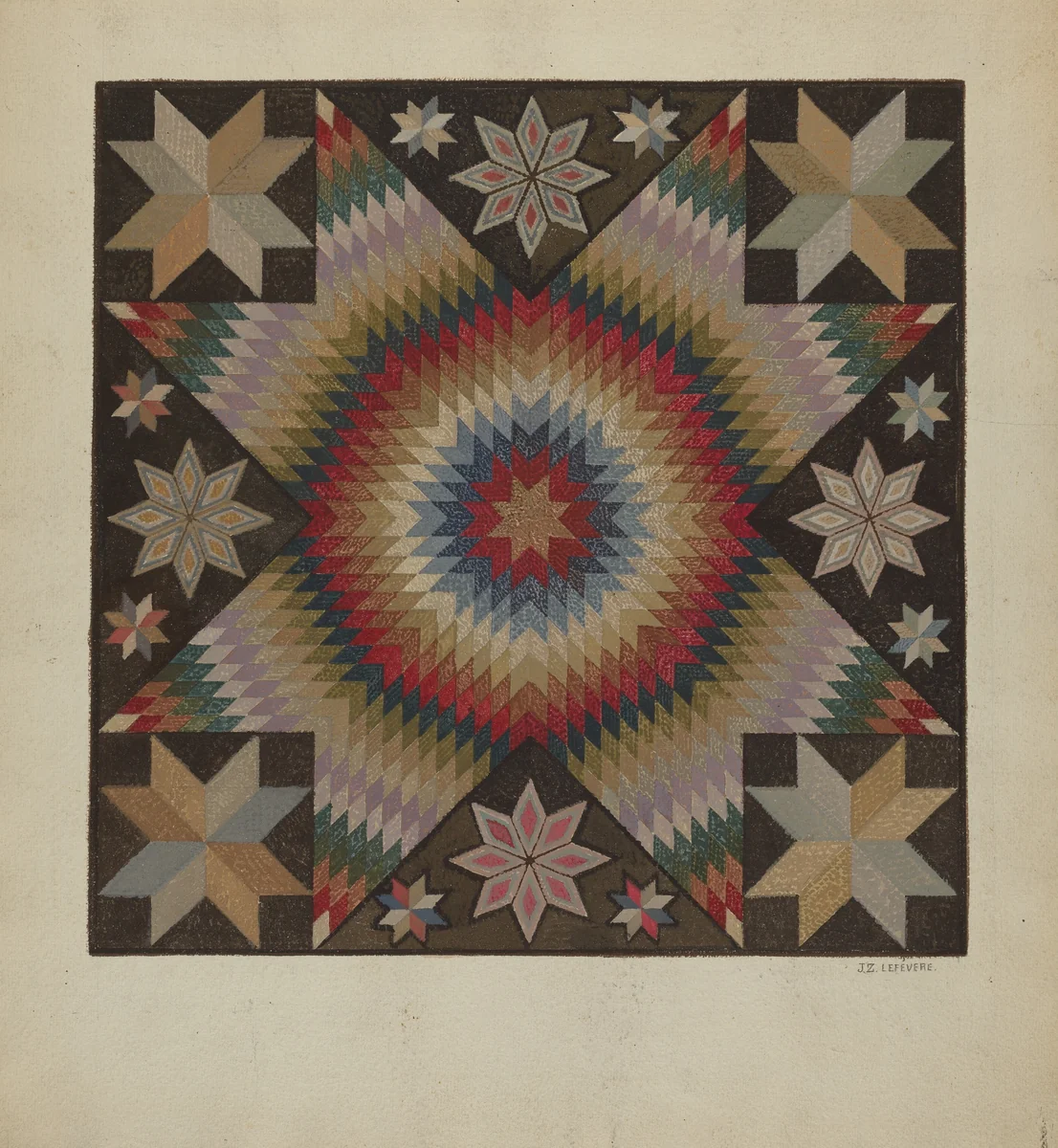 Hooked Rug by Jules Lefevere, index of american design, 1936