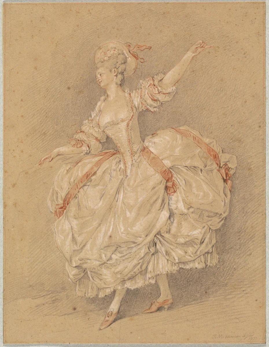 A Dancer by Jean Michel Moreau, drawing, 1777