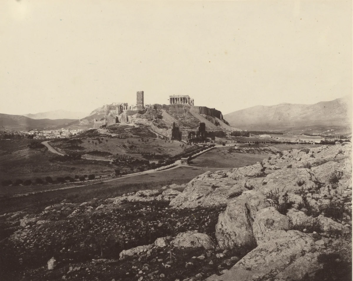 View of the Acropolis from Museum Hill by William James Stillman, photograph, 1869