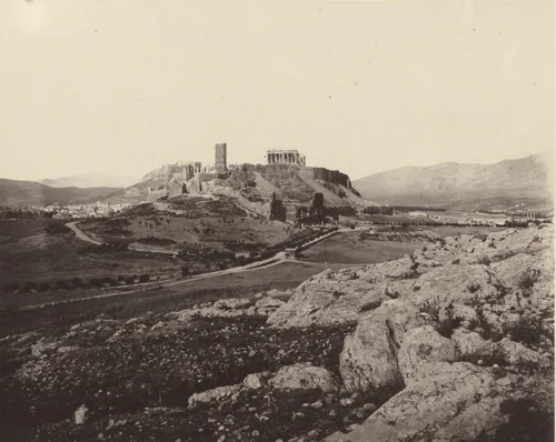 View of the Acropolis from Museum Hill by William James Stillman, photograph, 1869