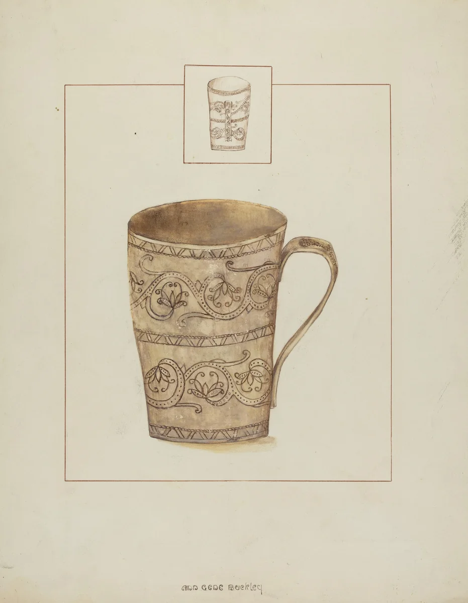 Mug by Ann Gene Buckley, index of american design, 1935-1942