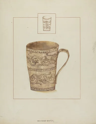 Mug by Ann Gene Buckley, index of american design, 1935-1942