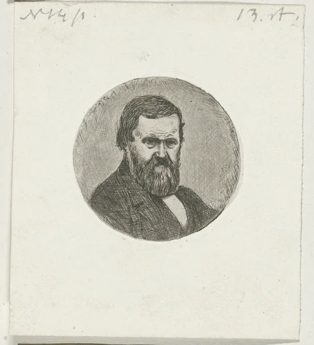 Portret van Cornelis Ouboter van der Grient by Cornelis van der Griendt, print, 1865