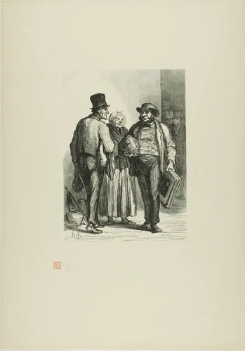 The Auction House: The Dealers by Charles Maurand, print, 1863