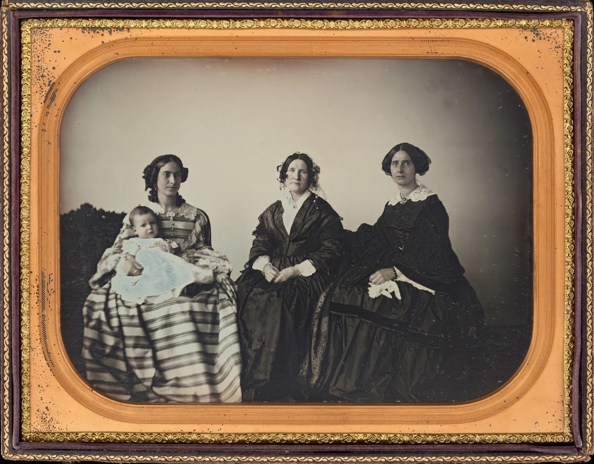 Portrait of a Mother, Child, and Two Women by Luther Holman Hale, photograph, 1845-1855