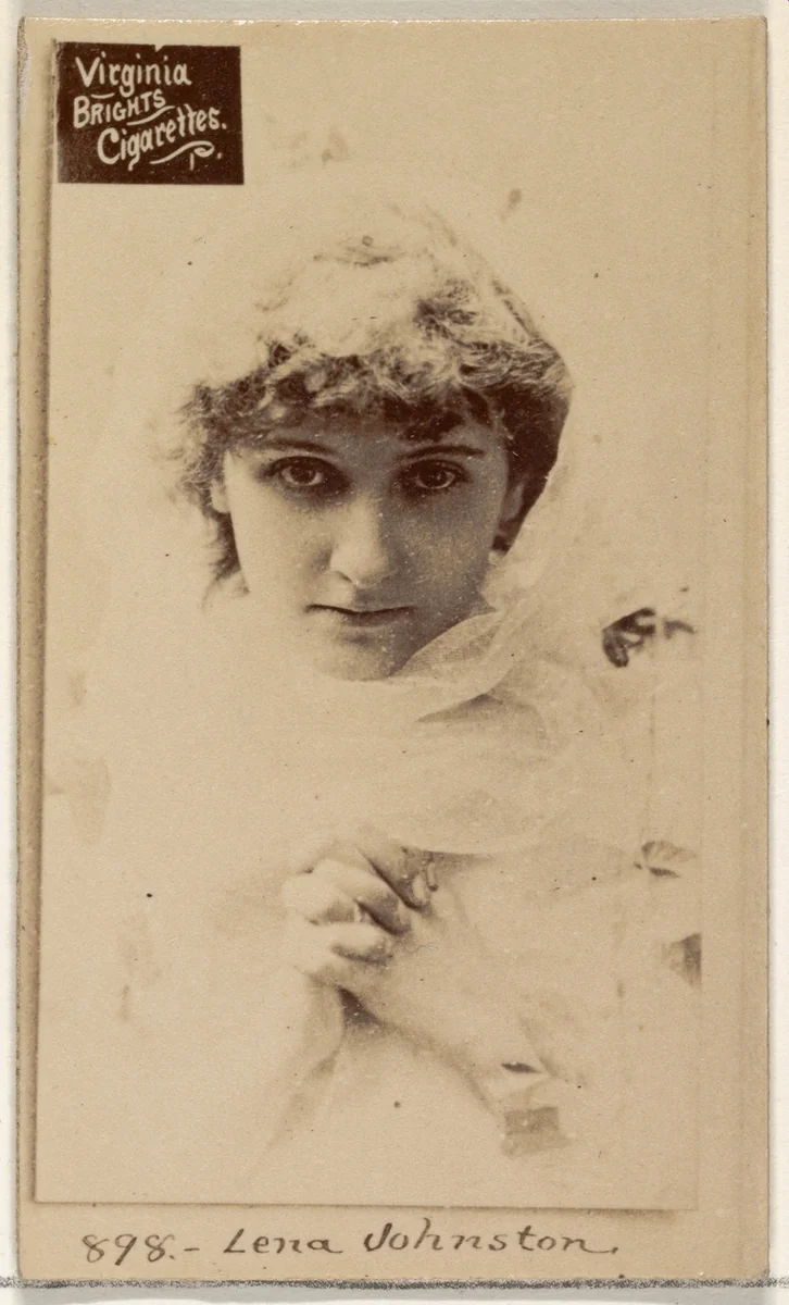 Card 898, Lena Johnston, from the Actors and Actresses series (N45, Type 2) for Virginia Brights Cigarettes by Allen & Ginter, photograph, 1885-1891