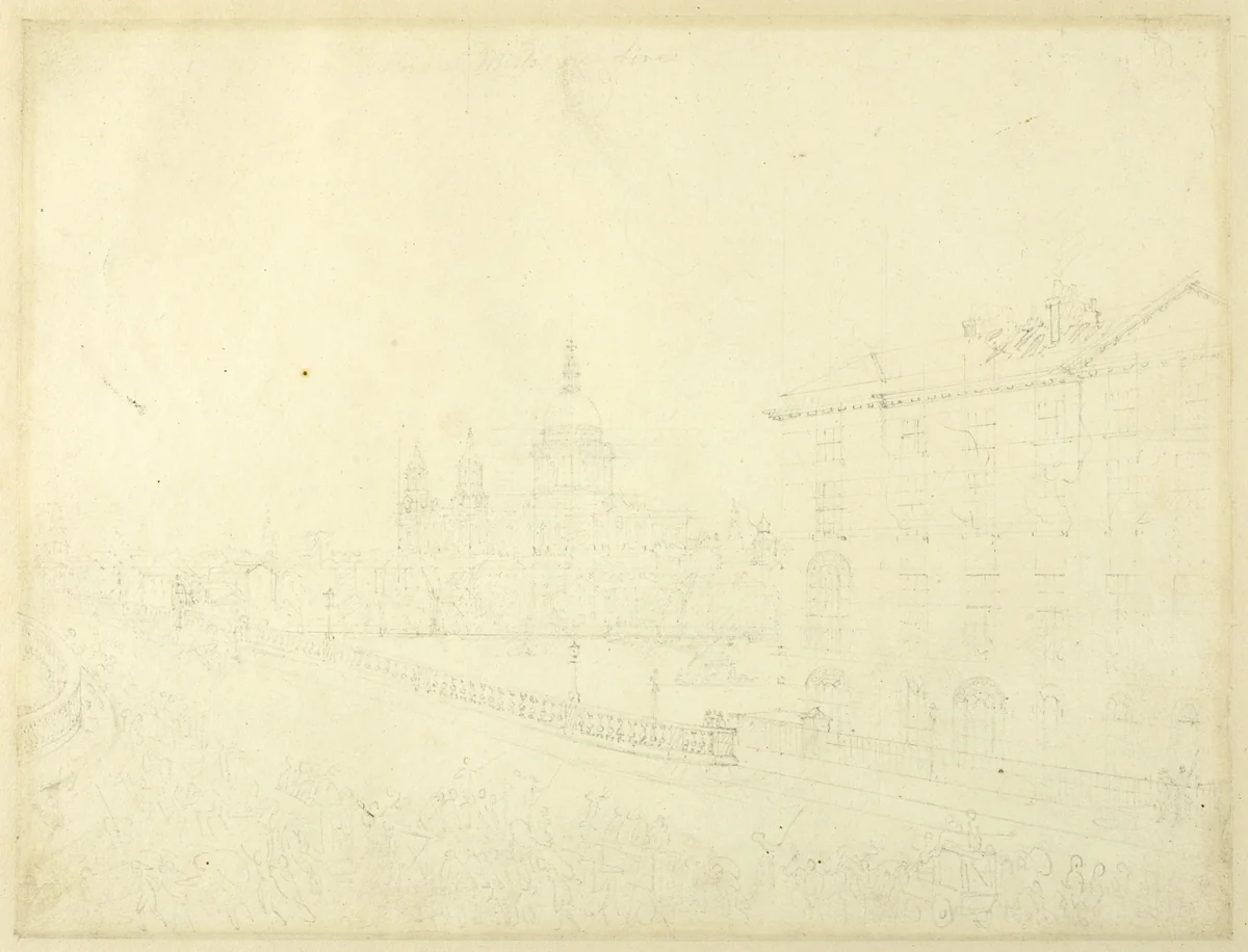 Study for Fire in London, from Microcosm of London by Augustus Charles Pugin, drawing, 1807-1808
