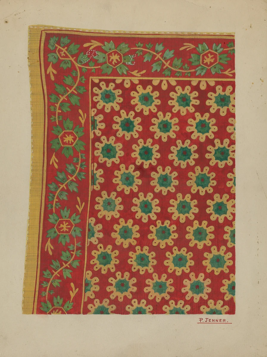 Man's Linen Kerchief by Percival Jenner, index of american design, 1937