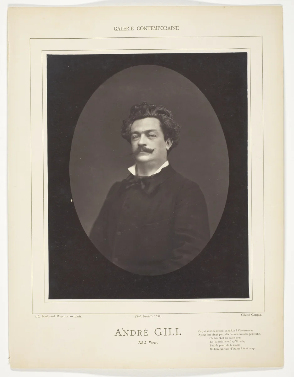 André Gill (French caricaturist, 1840-1885) by Étienne Carjat, photograph, 1871-1878