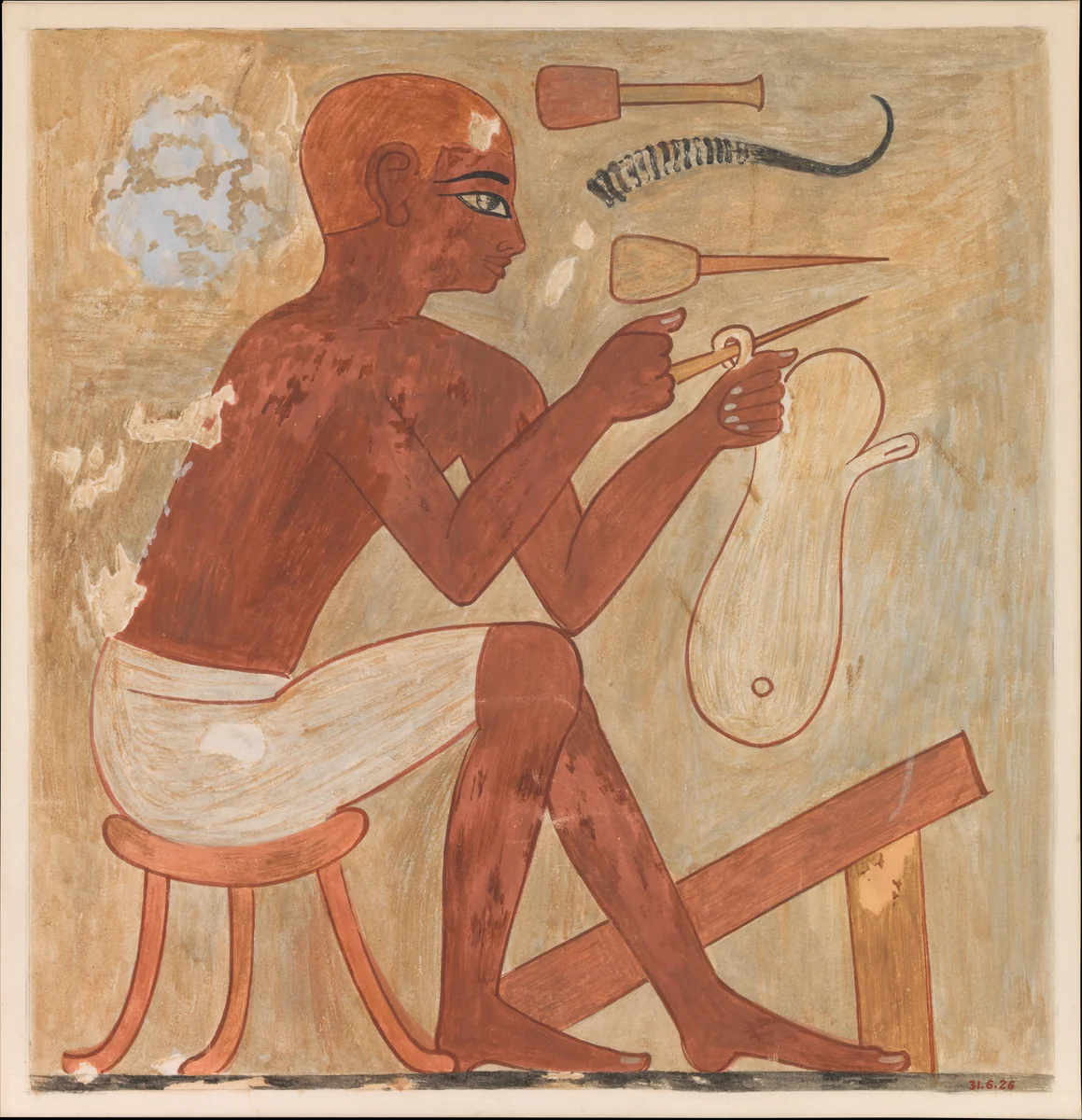 Sandal Maker, Tomb of Rekhmire by Nina de Garis Davies, artwork, -1504