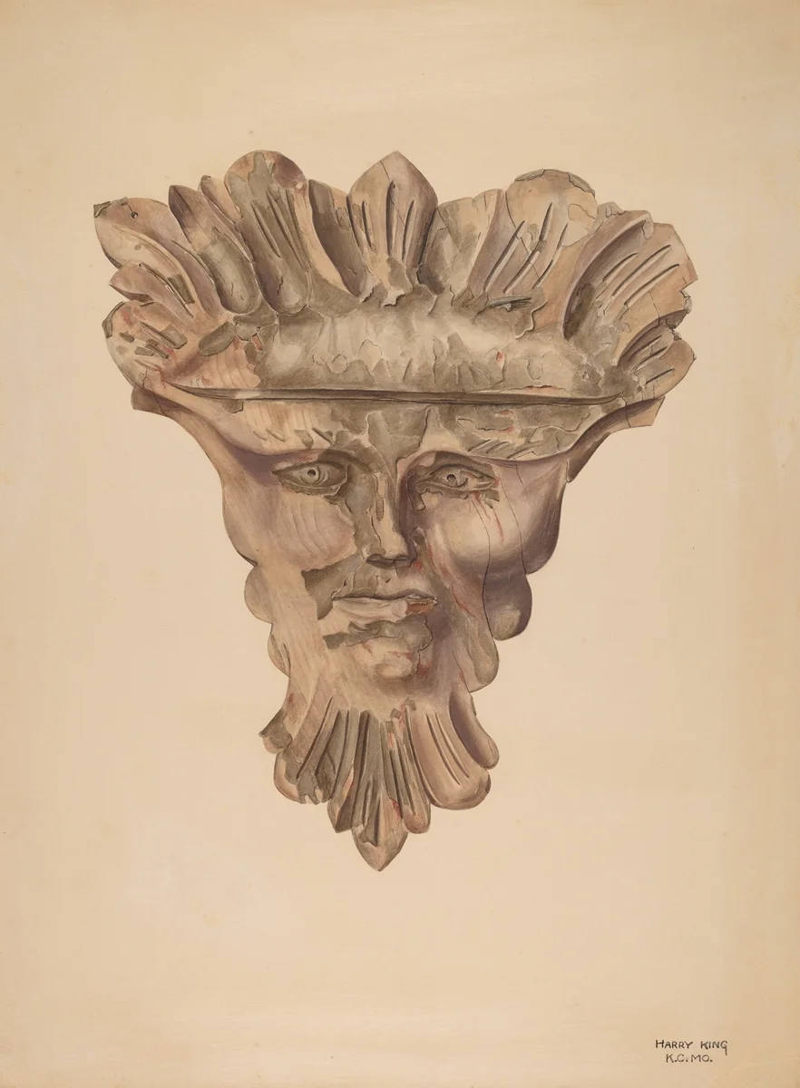 Mask by Harry King, index of american design, 1939