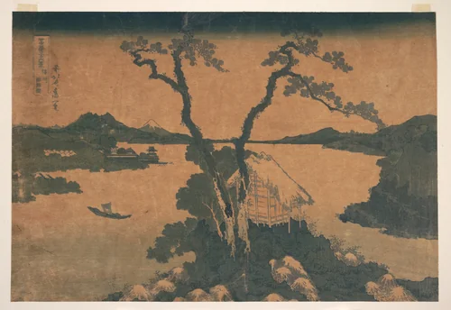 Lake Suwa in Shinano Province (Shinshū Suwako), from the series Thirty-six Views of Mount Fuji (Fugaku sanjūrokkei) by Katsushika Hokusai (葛飾 北斎), print, 1820-1842