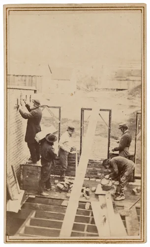 Outdoor Construction Crew by John P. Vail, photograph, 1860-1870