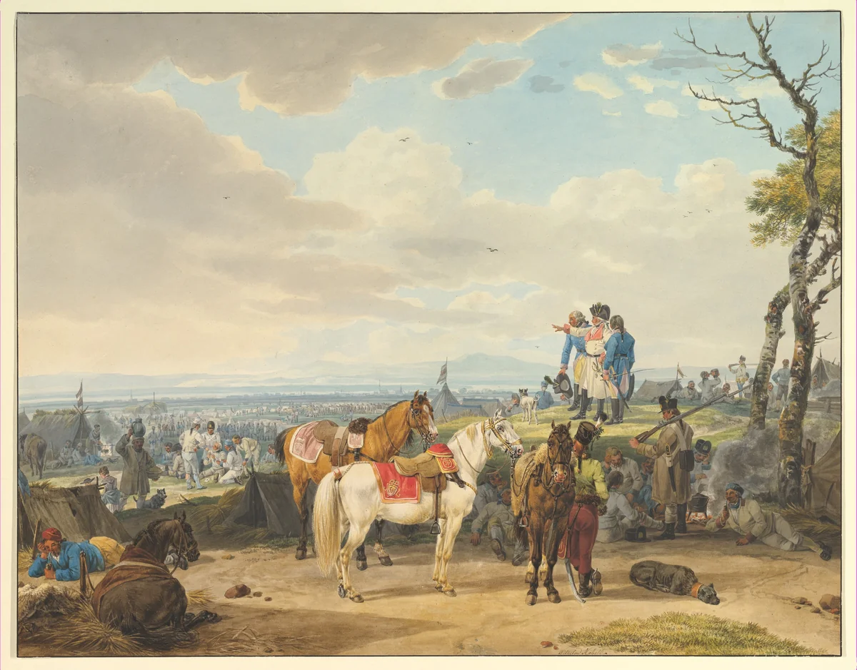 Austrian Soldiers by Wilhelm von Kobell, drawing, 1766-1853