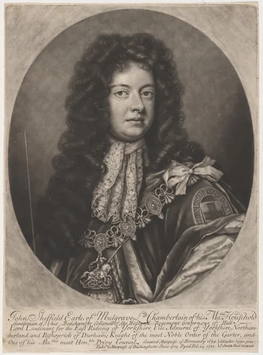 John Sheffield, Third Earl of Mulgrave, FirstDuke of Buckinghamshire by John Smith, Sir Godfrey Kneller, print, 1652-1742