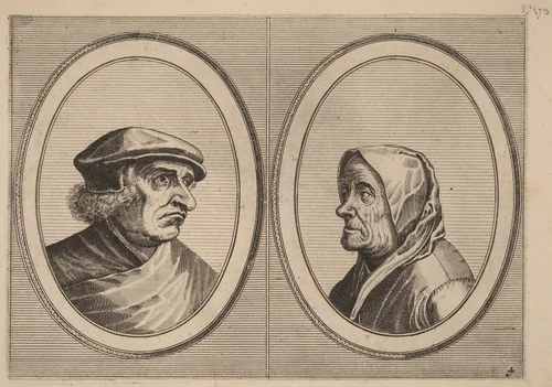 "Joris Ysegrim" and "Quastighe Jopje" by Lucas van Doetechum, print, 1564-1565