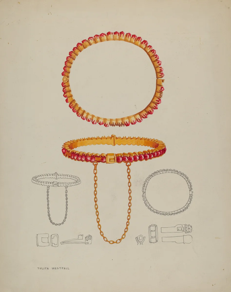 Bracelet by Tulita Westfall, index of american design, 1937