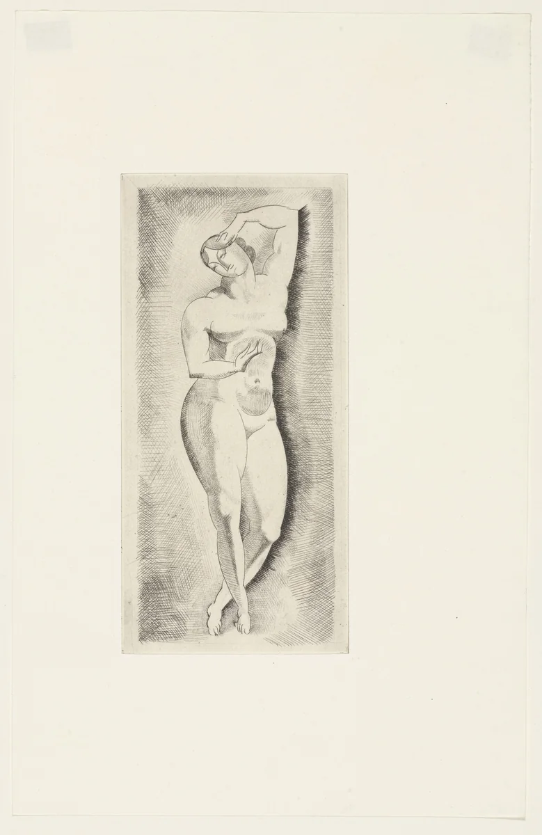 Female Nude, Standing from The Drypoints of Elie Nadelman by Elie Nadelman, print, 1951
