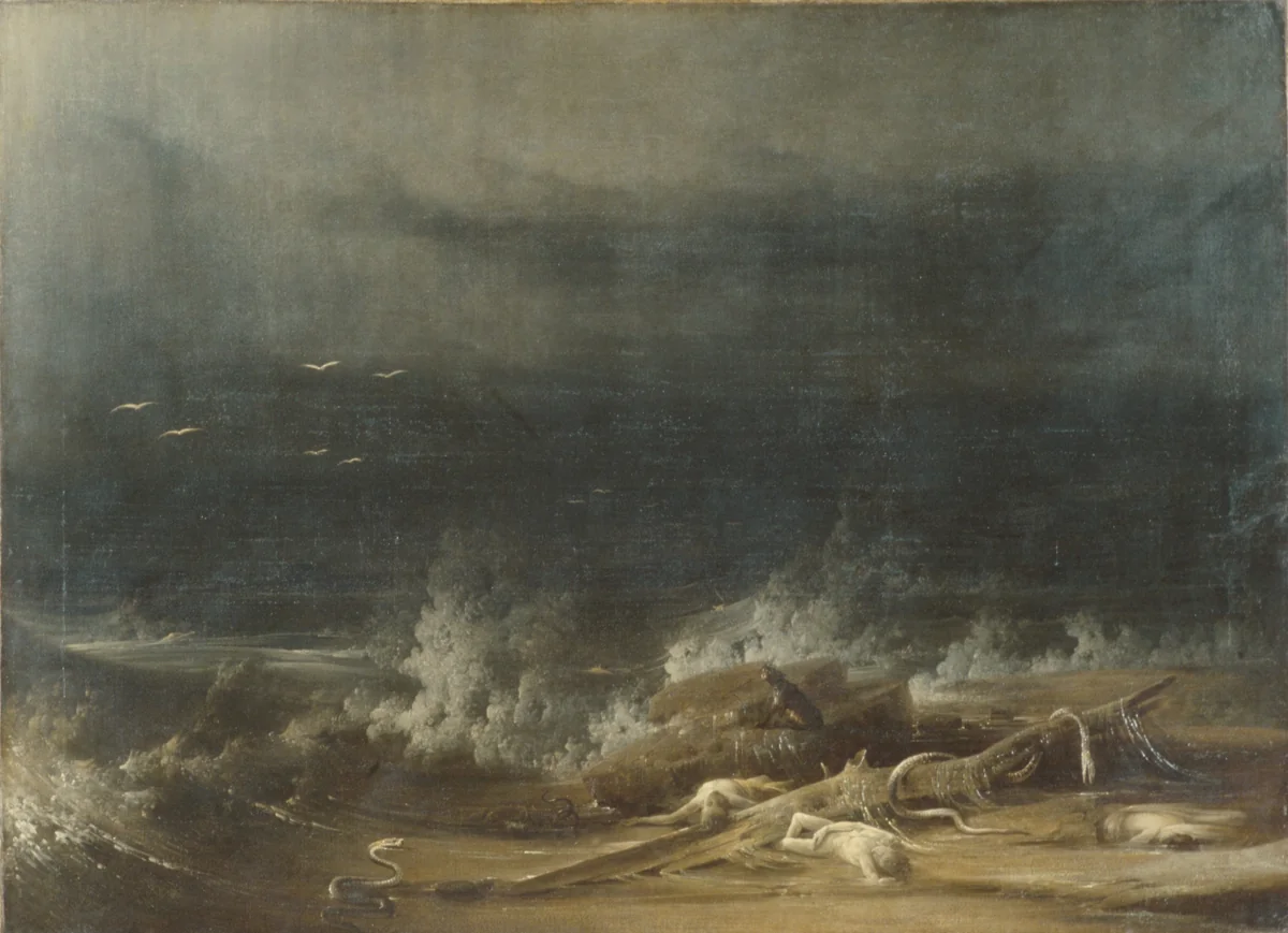 The Deluge towards Its Close by Joshua Shaw, artwork, 1810-1816