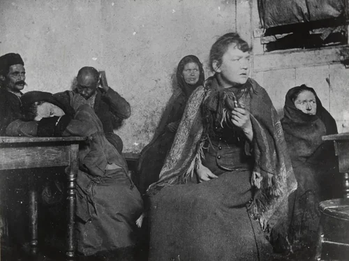 In a Dive by Jacob August Riis, photograph, 1895