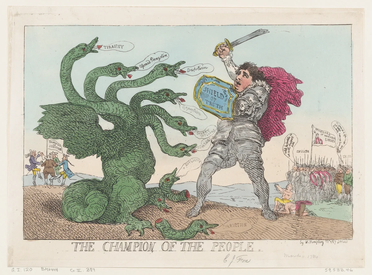 The Champion of the People by Thomas Rowlandson, print, 1784