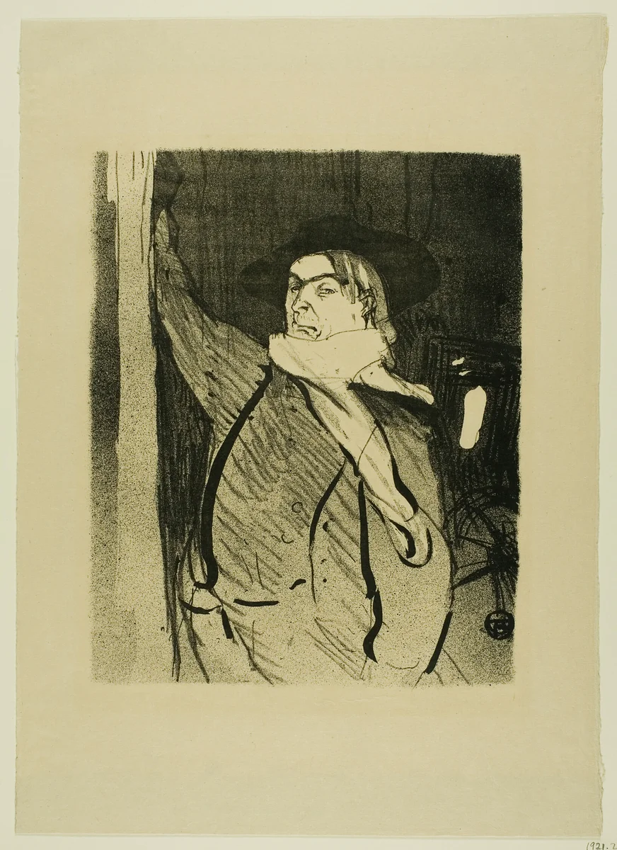Aristide Bruant, from Le Café-Concert by Henri de Toulouse-Lautrec, print, 1893