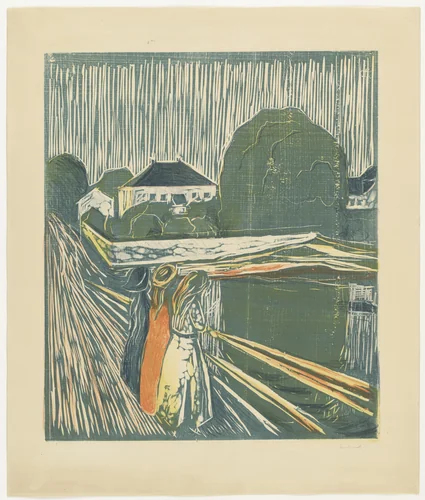 The Girls on the Bridge (Pikene på broen) by Edvard Munch, print, 1919