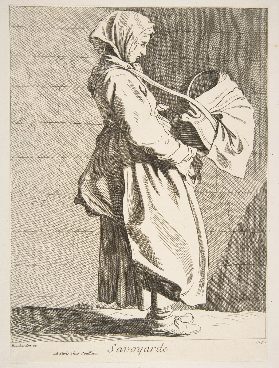 A Woman from Savoy by Anne Claude Philippe de Tubières, print, 1742
