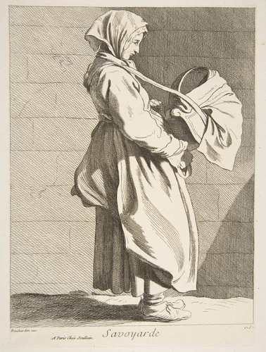 A Woman from Savoy by Anne Claude Philippe de Tubières, print, 1742