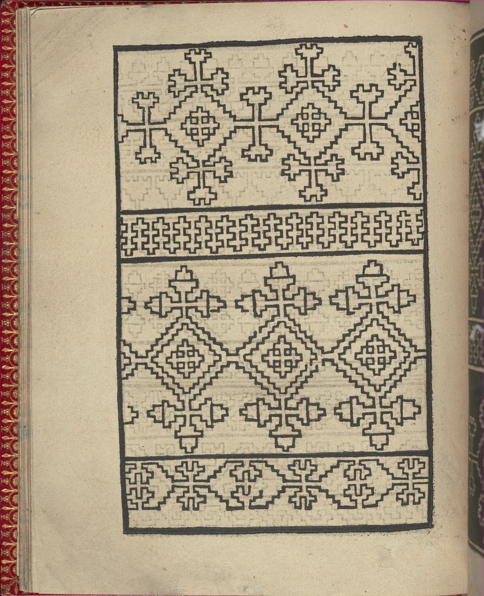Ce est ung tractat de la noble art de leguille ascavoir ouvraiges de spaigne... page 11 (verso) by Willem Vosterman, book, 1527-1540