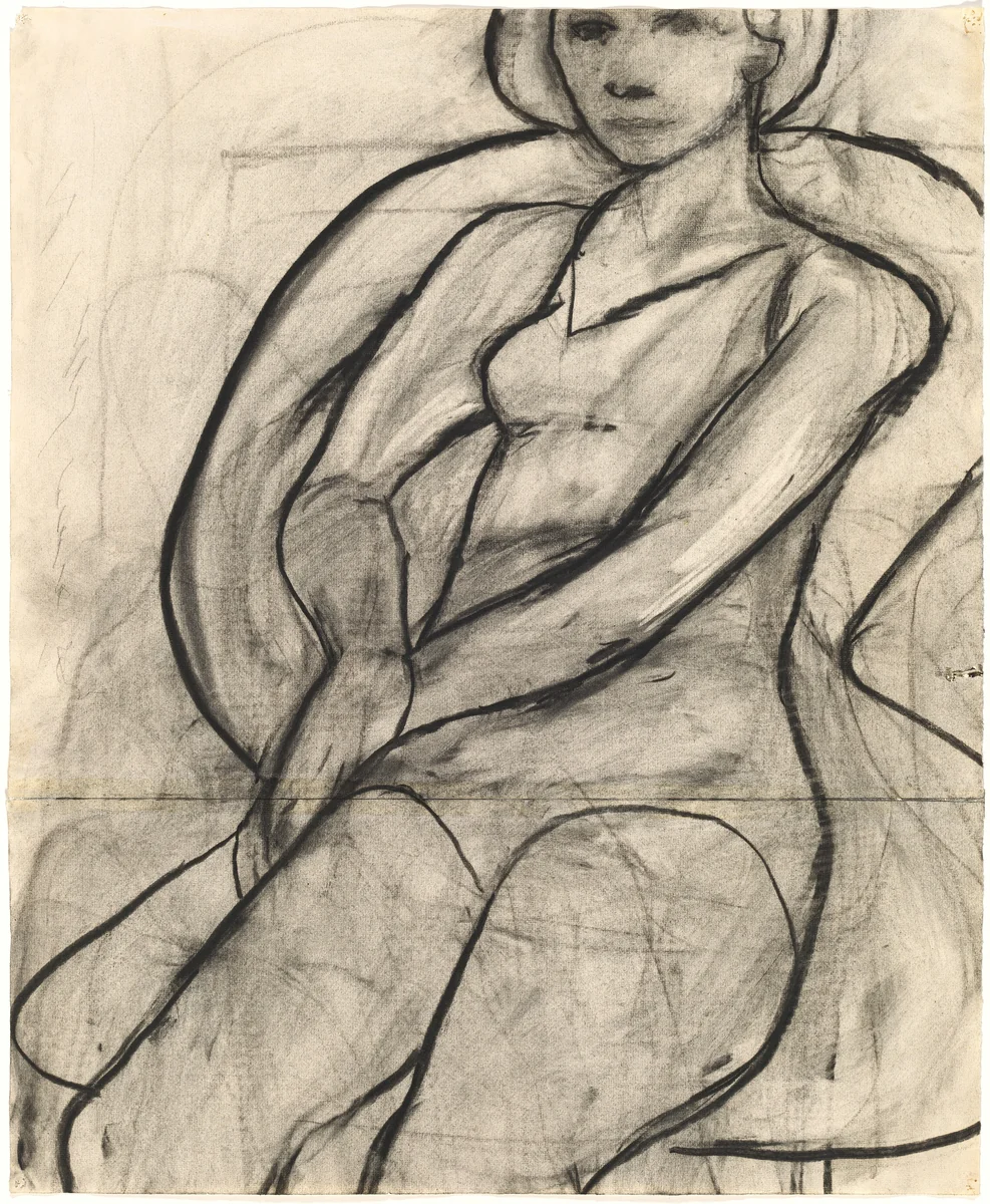 Seated Woman by Richard Diebenkorn, drawing, 1966