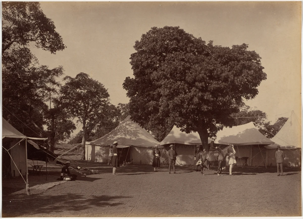 Major Martelli's Camp at Mhow by Raja Deen Dayal, photograph, 1886
