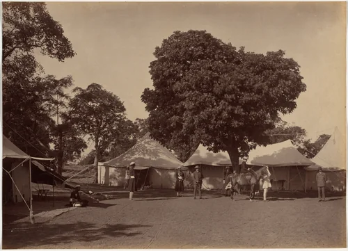 Major Martelli's Camp at Mhow by Raja Deen Dayal, photograph, 1886