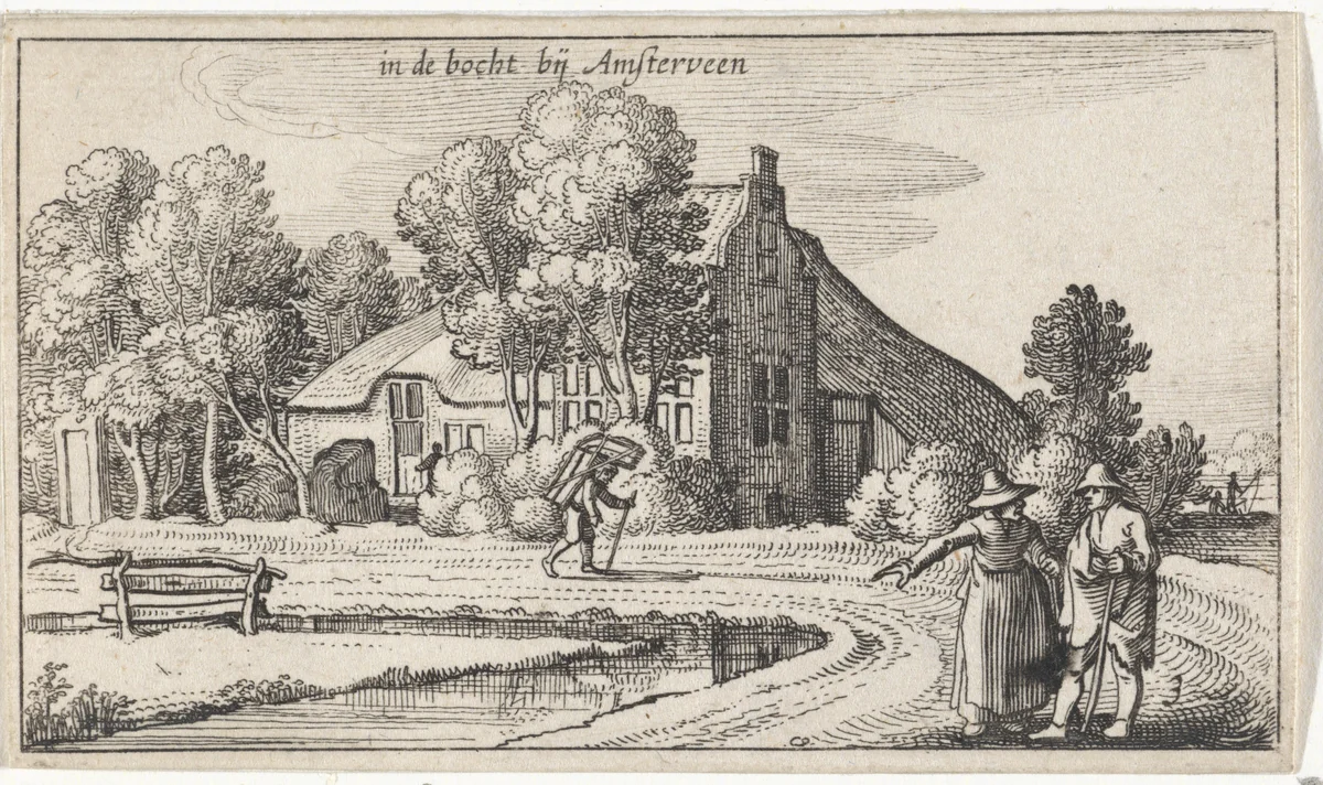 Landweg bij Amstelveen by Claes Jansz Visscher, print, 1612-1652