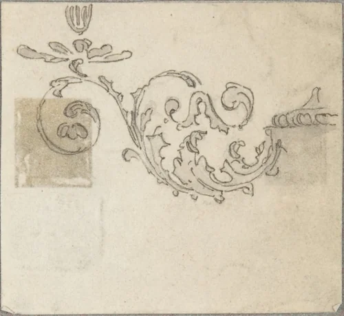 Detail of Foliate Decorative Element by William Pitts, drawing, 1805-1840