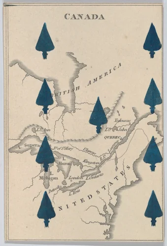Canada, from "Court Game of Geography" by William and Henry Rock, print, 1838-1855