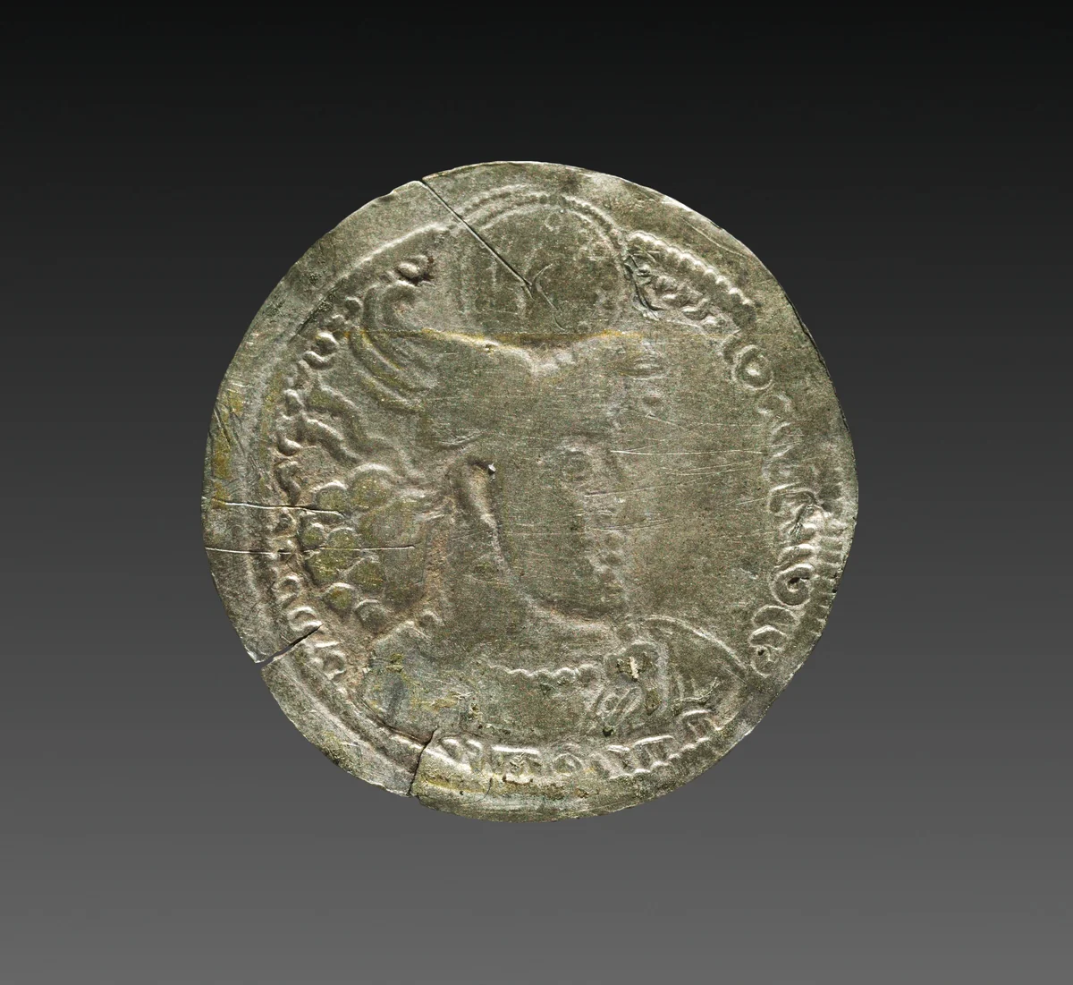 Drachma: Bust of Hormizd II, r., wearing crown (obverse) by Unknown, metalwork, 302-309