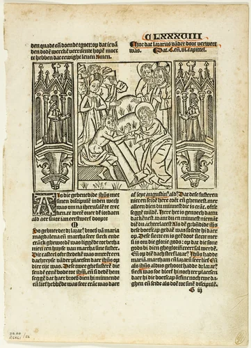 The Raising of Lazarus from Leven Christi by Ludolphus de Saxonia, plate 56 from Woodcuts from Books of the XVI Century by Unknown Artist, print, 1512