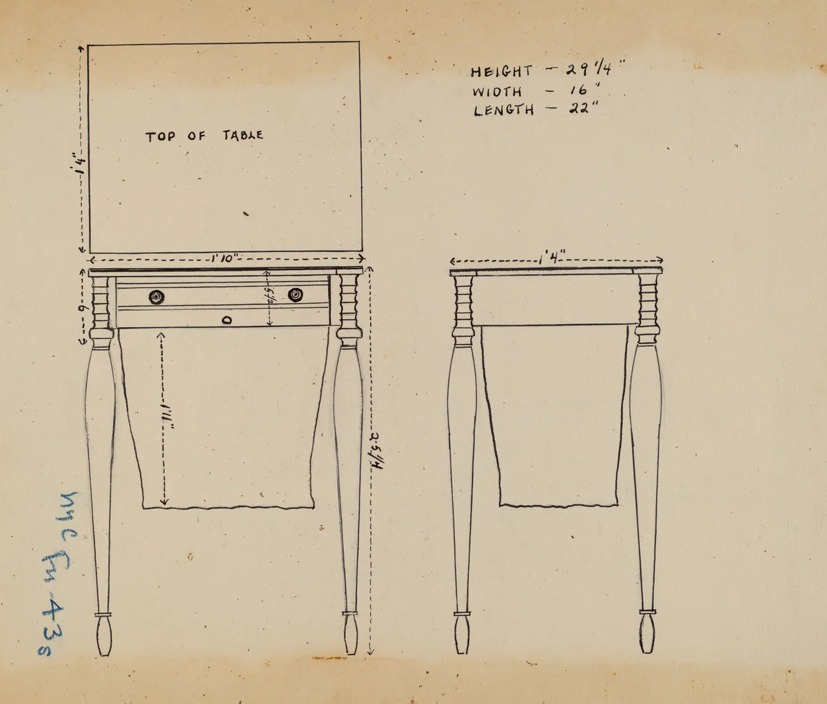 Sewing and Work Table by American 20th Century, index of american design, 1935-1942