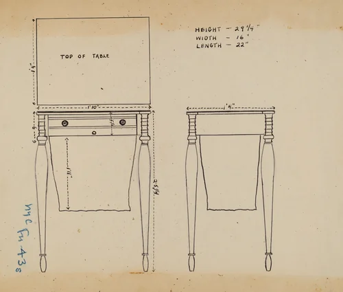 Sewing and Work Table by American 20th Century, index of american design, 1935-1942