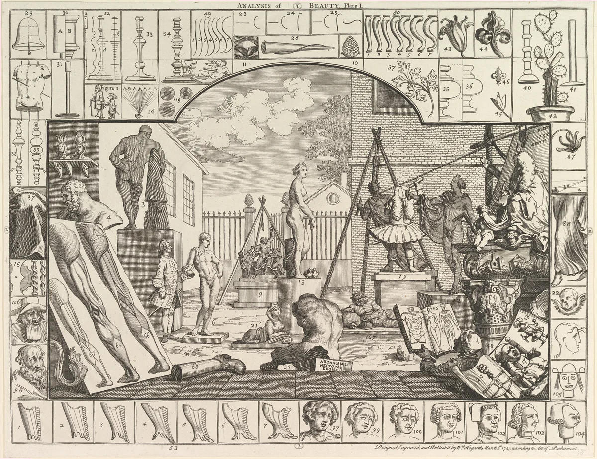 The Analysis of Beauty, Plate 1 by William Hogarth, print, 1753