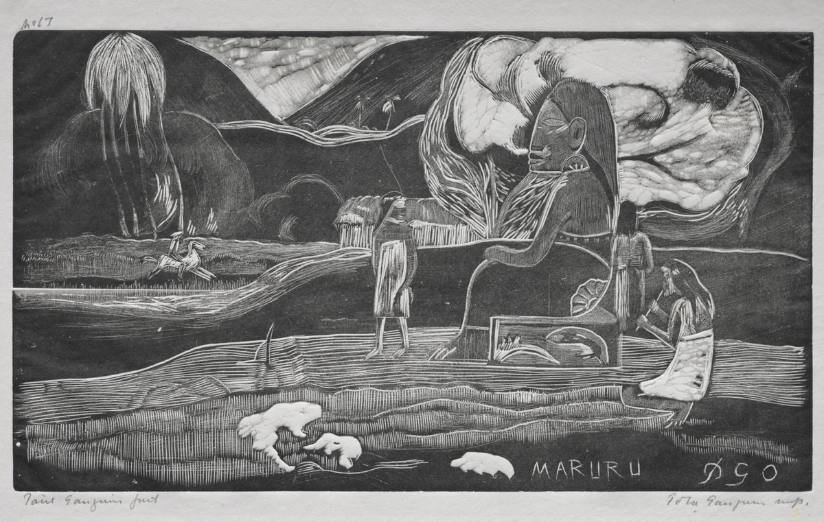 Tahitian Series: Worship by Paul Gauguin, print, 1893-1894