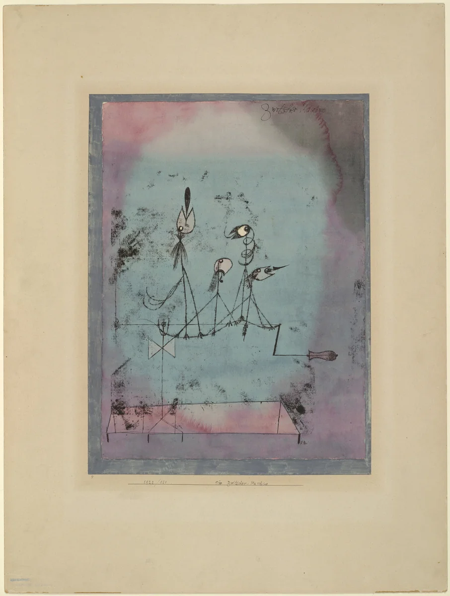 Twittering Machine (Die Zwitscher-Maschine) by Paul Klee, drawing, 1922