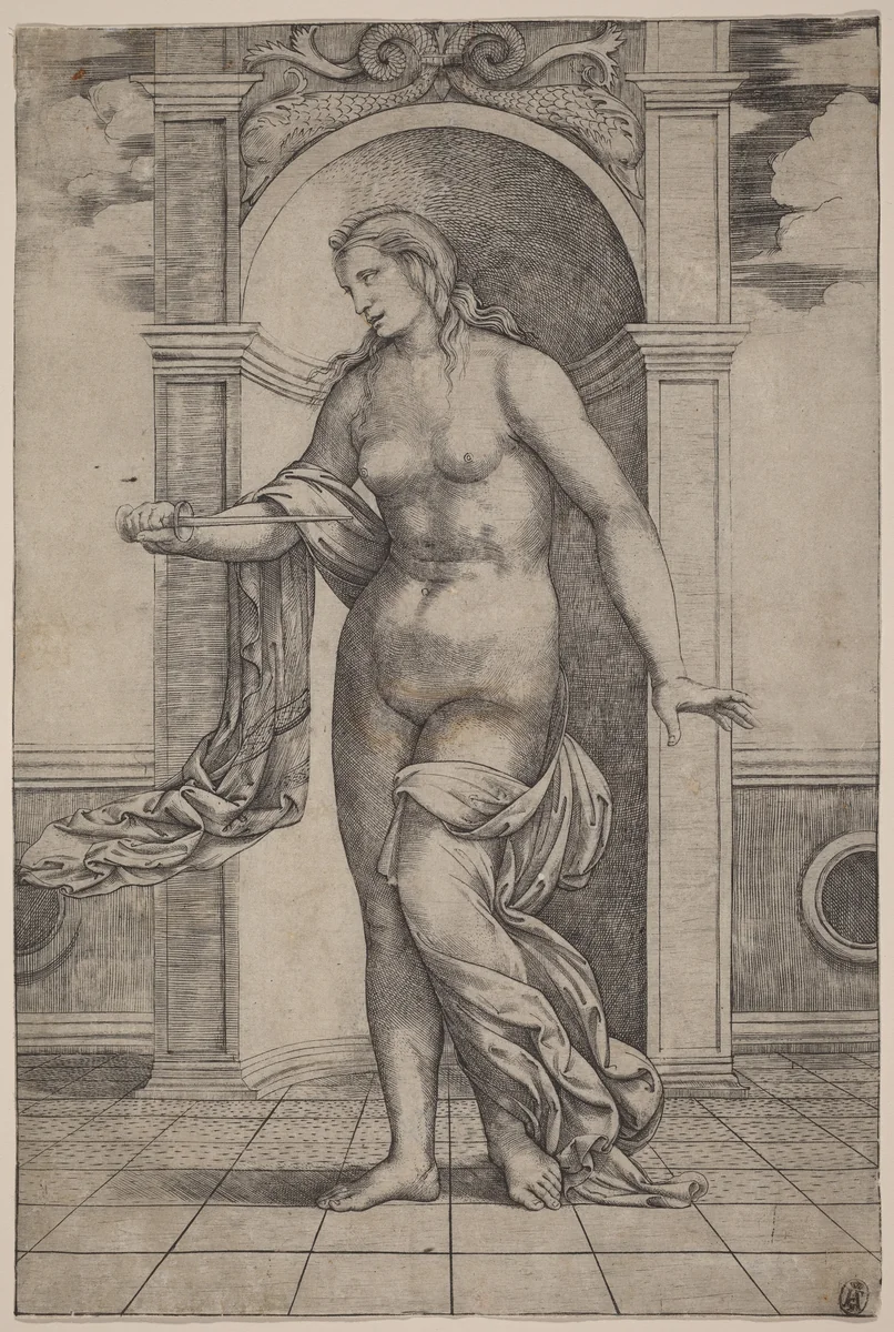 Lucretia by Jacopo Francia, print, 1510