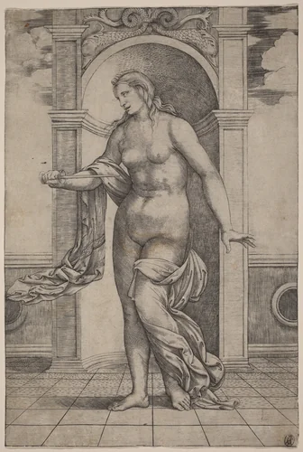 Lucretia by Jacopo Francia, print, 1510