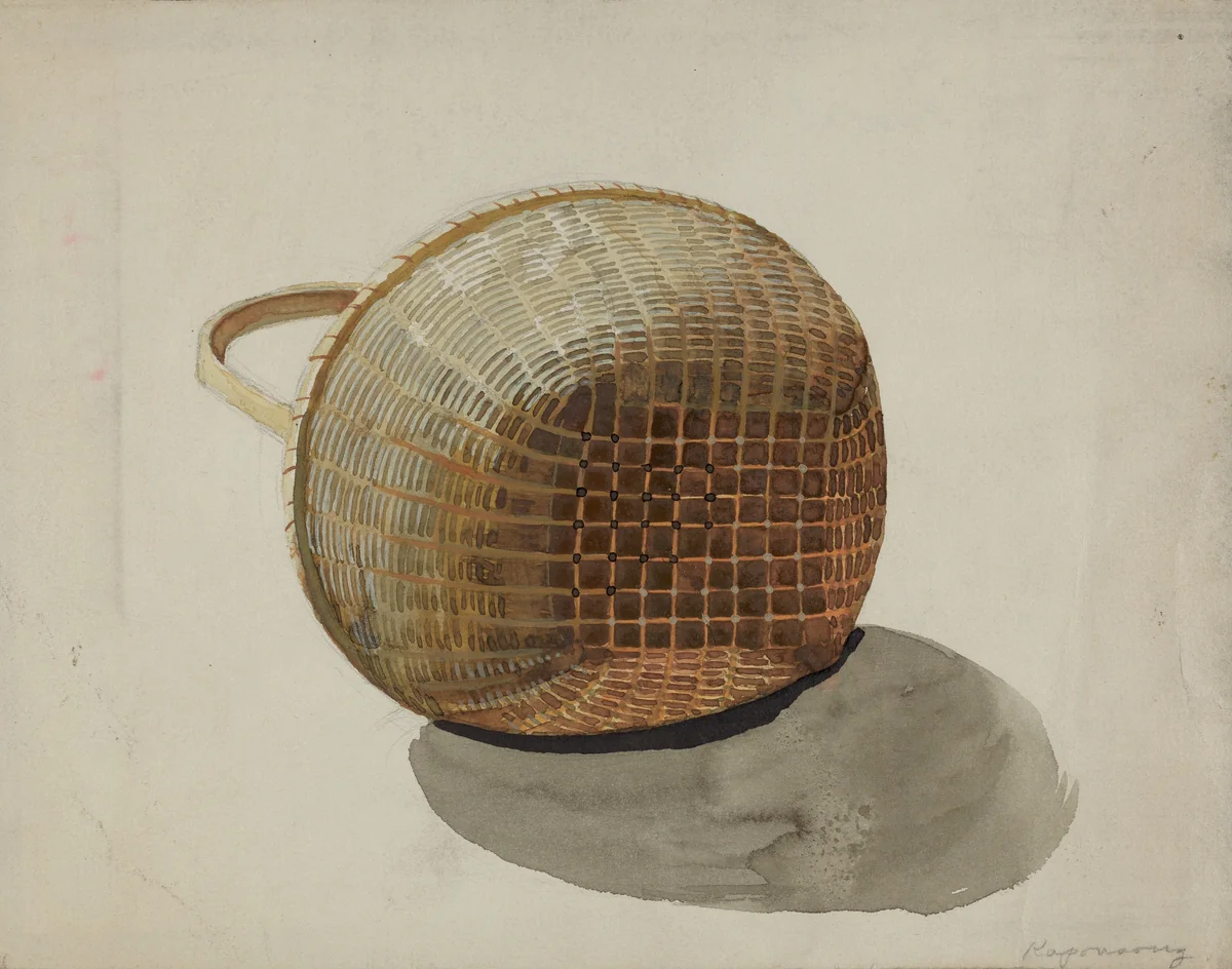 Shaker Basket by Kapousouz, index of american design, 1935-1942