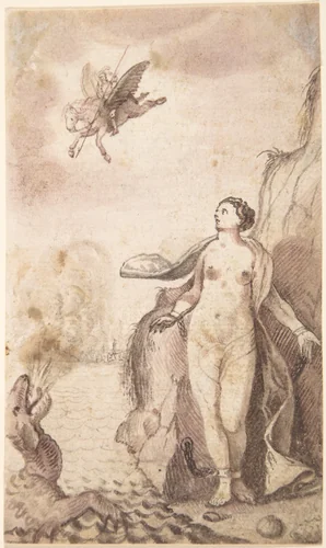 Perseus and Andromeda by Gotthard Ringgli, drawing, 1575-1635