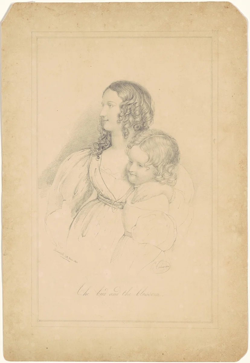 The Bud and the Blossom [recto] by Paul Lacroix, drawing, 1831